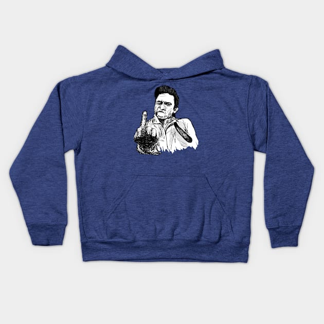 Johnny Cash Music Kids Hoodie by Jamie Collins